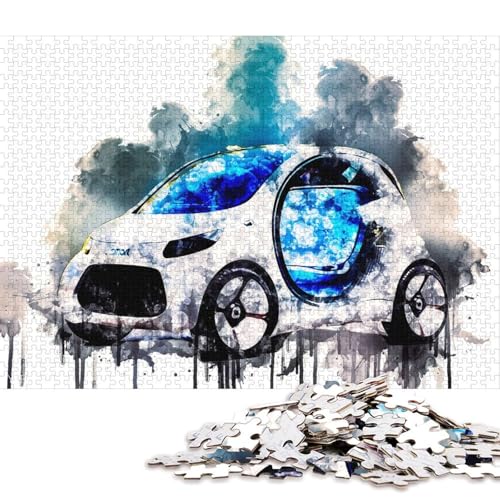 Art Sports Car Puzzle, schwierige Herausforderung, 100 Prozent recycelter Karton, Puzzle für Kinder und Erwachsene ab 12 Jahren, 38 x 26 cm, 1000 Teile von QBIREX