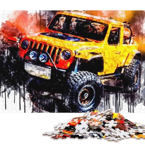 Art Sports Car Puzzle, schwierige Herausforderung, 100 Prozent recycelter Karton, Puzzle für Kinder und Erwachsene ab 12 Jahren, 38 x 26 cm, 1000 Teile von QBIREX