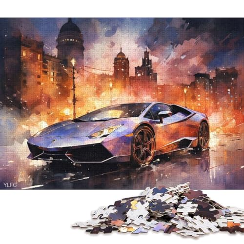 Art Sports Car Puzzle, schwierige Herausforderung, 100 Prozent recycelter Karton, Puzzle für Kinder und Erwachsene ab 12 Jahren, 38 x 26 cm, 1000 Teile Art Sports Car Puzzle, schwierige Herausforderung, 100 Prozent recycelter Karton, Puzzle für Kinder und Erwachsene ab 12 Jahren, 38 x 26 cm, 1000 Teile von QBIREX