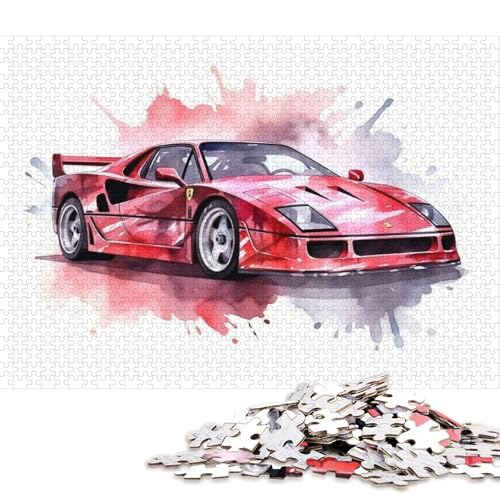Art Sports Car Puzzle, schwierige Herausforderung, 100 Prozent recycelter Karton, Puzzle für Kinder und Erwachsene ab 12 Jahren, 38 x 26 cm, 1000 Teile von QBIREX