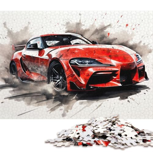 Art Sports Car Puzzle, schwierige Herausforderung, 100 Prozent recycelter Karton, Puzzle für Kinder und Erwachsene ab 12 Jahren, 70 x 50 cm, 1000 Teile von QBIREX