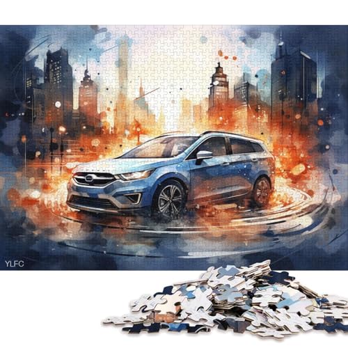 Art Sports Car Puzzle, schwierige Herausforderung, 100 Prozent recycelter Karton, Puzzle für Kinder und Erwachsene ab 12 Jahren, 70 x 50 cm, 1000 Teile Art Sports Car Puzzle, schwierige Herausforderung, 100 Prozent recycelter Karton, Puzzle für Kinder und Erwachsene ab 12 Jahren, 70 x 50 cm, 1000 Teile von QBIREX