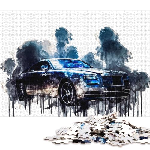 Art Sports Car Puzzle, schwierige Herausforderung, 100 Prozent recycelter Karton, Puzzle für Kinder und Erwachsene ab 12 Jahren, 70 x 50 cm, 1000 Teile Art Sports Car Puzzle, schwierige Herausforderung, 100 Prozent recycelter Karton, Puzzle für Kinder und Erwachsene ab 12 Jahren, 70 x 50 cm, 1000 Teile von QBIREX