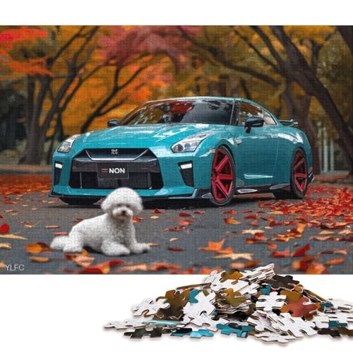 Art Sports Car Puzzle, schwierige Herausforderung, 100 Prozent recycelter Karton, Puzzle für Kinder und Erwachsene ab 12 Jahren, 70 x 50 cm, 1000 Teile von QBIREX