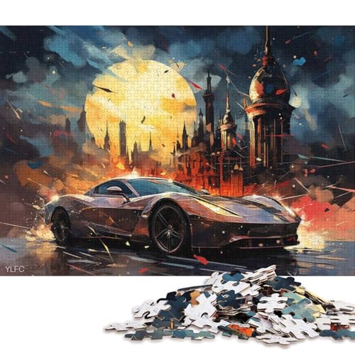 Art Sports Car Puzzle, schwierige Herausforderung, 100 Prozent recycelter Karton, Puzzle für Kinder und Erwachsene ab 12 Jahren, 70 x 50 cm, 1000 Teile Art Sports Car Puzzle, schwierige Herausforderung, 100 Prozent recycelter Karton, Puzzle für Kinder und Erwachsene ab 12 Jahren, 70 x 50 cm, 1000 Teile von QBIREX