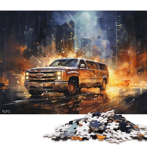 Art Sports Car Puzzle Dekompressionsspielzeug Rechteckiges Papierpuzzle für Kinder und Erwachsene ab 12 Jahren 38x26cm/1000 Teile von QBIREX