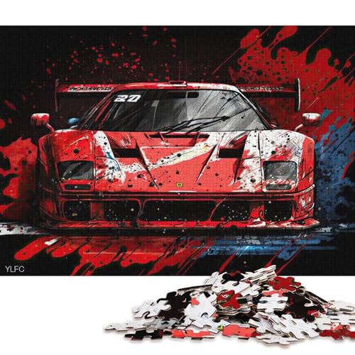 Art Sports Car Puzzle Familienspaß Papier Rechteckiges Puzzle für Kinder und Erwachsene ab 12 Jahren Geburtstagsgeschenk 70x50cm/1000 Teile von QBIREX