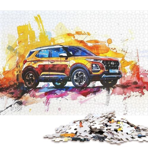 Art Sports Car Puzzle Familienspaß Papier Rechteckiges Puzzle für Kinder und Erwachsene ab 12 Jahren Geburtstagsgeschenk 70x50cm/1000 Teile von QBIREX