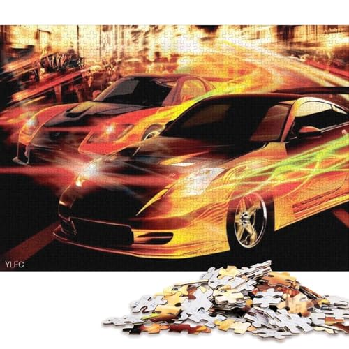 Art Sports Car Puzzle Familienspaß Papier Rechteckiges Puzzle für Kinder und Erwachsene ab 12 Jahren Geburtstagsgeschenk 70x50cm/1000 Teile von QBIREX