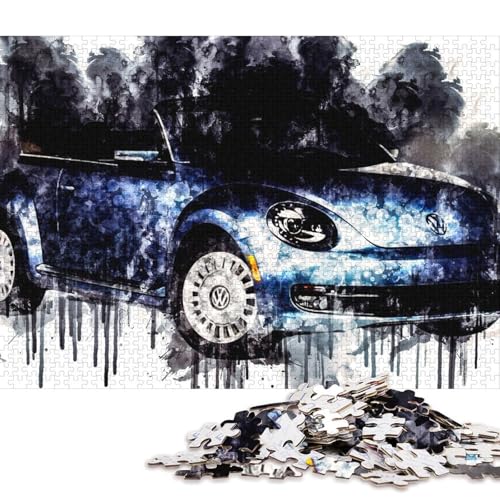 Art Sports Car Puzzle Fun Premium-Puzzle aus Karton für Erwachsene und Teenager, 70 x 50 cm, 1000 Teile von QBIREX