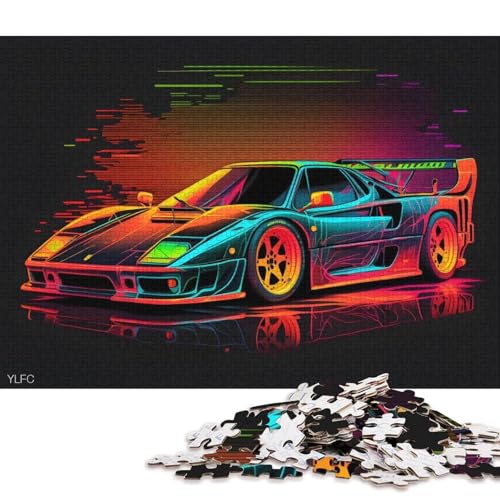 Art Sports Car Puzzle Fun Premium-Puzzle aus Karton für Jungen oder Mädchen, 70 x 50 cm, 1000 Teile von QBIREX