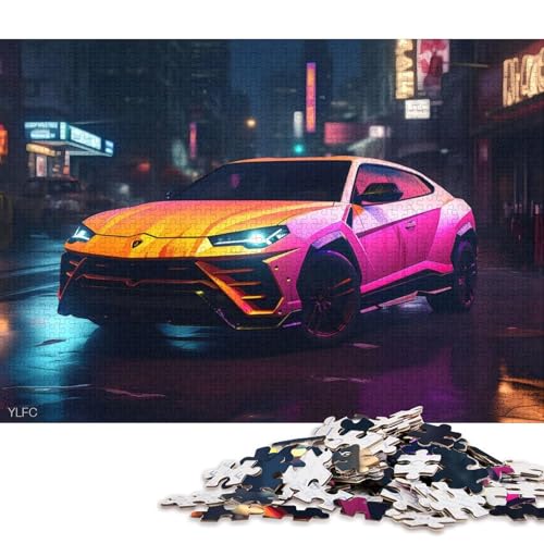 Art Sports Car Puzzle Kreative Spiele 100 Prozent Recyclingkarton Puzzle für Erwachsene 70x50cm/1000pcs von QBIREX