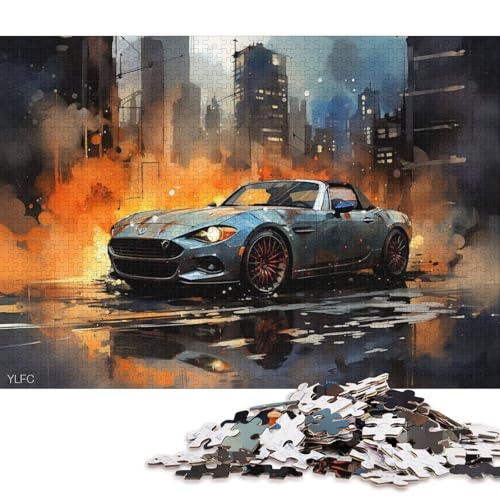 Art Sports Car Puzzle Kreative Spiele 100 Prozent Recyclingkarton Puzzle für Erwachsene 70x50cm/1000pcs von QBIREX