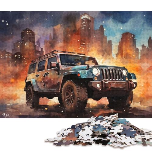 Art Sports Car Puzzle Kreative Spiele 100 Prozent Recyclingkarton Puzzle für Erwachsene 70x50cm/1000pcs von QBIREX