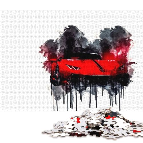 Art Sports Car Puzzle Kreative Spiele 100 Prozent Recyclingkarton Puzzle für Erwachsene 70x50cm/1000pcs von QBIREX