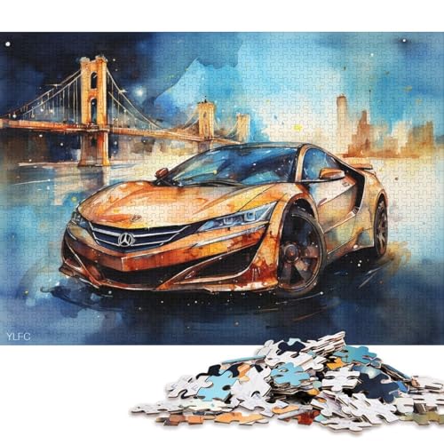 Art Sports Car Puzzle Kreative Spiele 100 Prozent Recyclingkarton Puzzle für Erwachsene 70x50cm/1000pcs von QBIREX