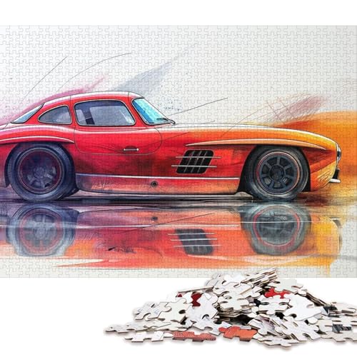 Art Sports Car Puzzle Kreative Spiele 100 Prozent Recyclingkarton Puzzle für Erwachsene 70x50cm/1000pcs von QBIREX