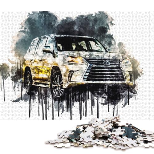 Art Sports Car Puzzle Kreative Spiele 100 Prozent Recyclingkarton Puzzle für Erwachsene 70x50cm/1000pcs von QBIREX