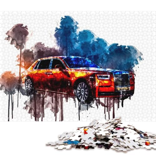 Art Sports Car Puzzle Kreative Spiele 100 Prozent Recyclingkarton Puzzle für Erwachsene 70x50cm/1000pcs von QBIREX
