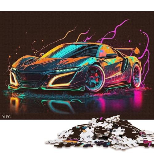 Art Sports Car Puzzle Kreative Spiele 100 Prozent Recyclingkarton Puzzle für Erwachsene 70x50cm/1000pcs von QBIREX