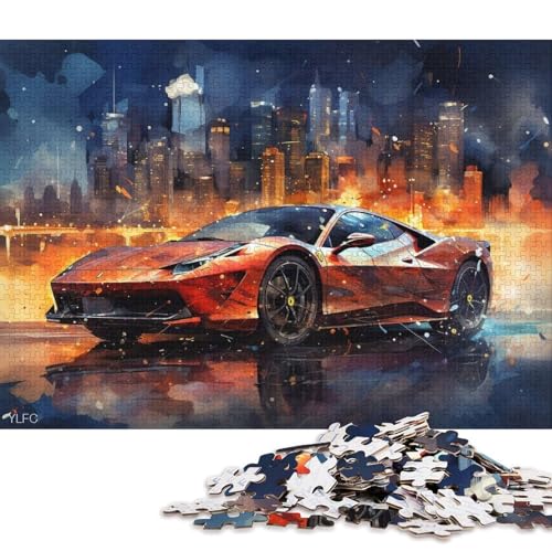 Art Sports Car Puzzle Kreative Spiele Premium-Karton-Puzzle für Frauen und Männer, Geburtstagsgeschenk, 70 x 50 cm, 1000 Teile Art Sports Car Puzzle Kreative Spiele Premium-Karton-Puzzle für Frauen und Männer, Geburtstagsgeschenk, 70 x 50 cm, 1000 Teile von QBIREX