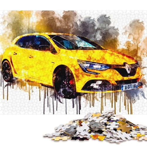 Art Sports Car Puzzle Spielzeug Lernspiel Premium-Puzzle aus Karton für Erwachsene Kinder 38x26cm/1000 Teile von QBIREX