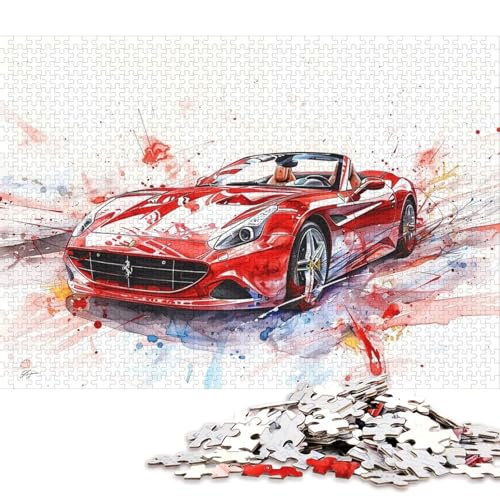 Art Sports Car Puzzle Spielzeug Lernspiel Premium-Puzzle aus Karton für Erwachsene Kinder 38x26cm/1000 Teile von QBIREX