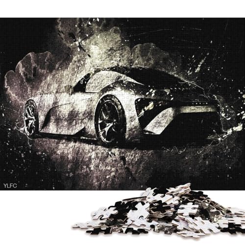 Art Sports Car Puzzle Spielzeug Lernspiel Premium-Puzzle aus Karton für Erwachsene Kinder 38x26cm/1000 Teile von QBIREX