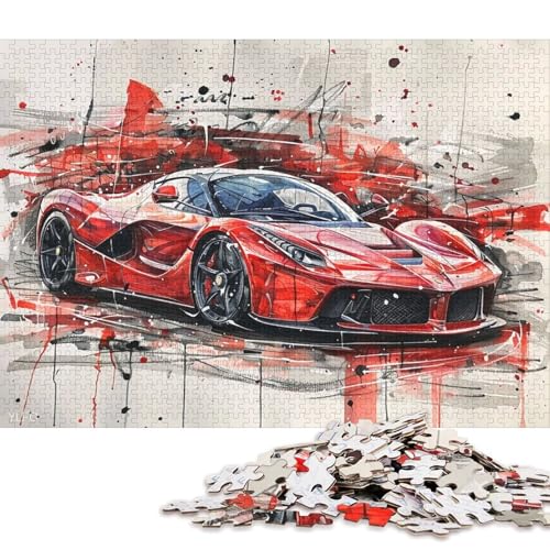 Art Sports Car Puzzle Spielzeug Lernspiel Premium-Puzzle aus Karton für Erwachsene Kinder 70x50cm/1000 Teile von QBIREX