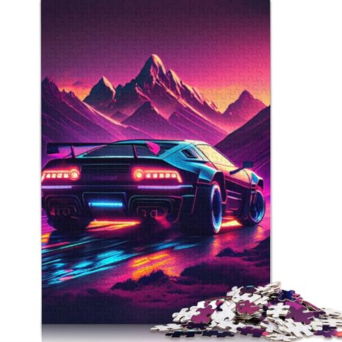 Art Sports Car Puzzle zum Stressabbau, 100% recycelter Karton, Puzzle für Erwachsene und Kinder, einzigartiges Geschenk, 1000 Teile (75 x 50 cm) von QBIREX