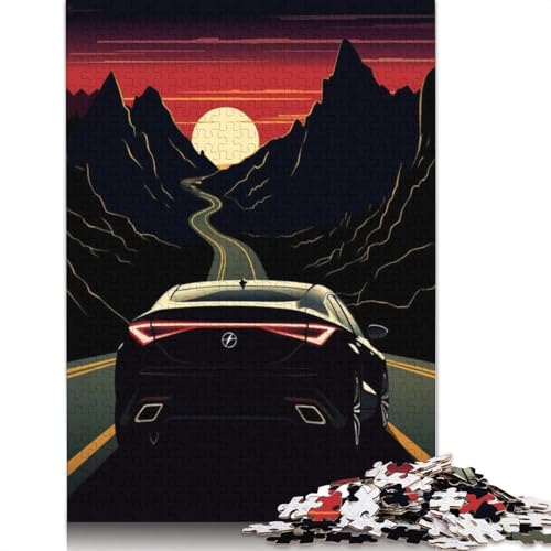 Art Sports Car Puzzles 1000 Teile Schwer Puzzle Spielzeug Pädagogisches Spiel Impossible Herausforderungsspielzeug Für Erwachsene Und Kinder Ab 12 Jahren 1000pcs (38x26cm) von QBIREX