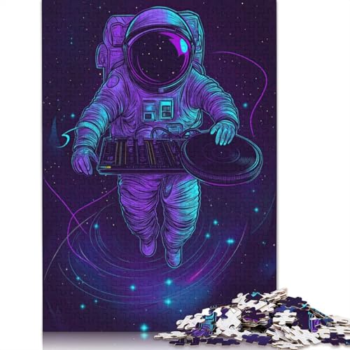 Astronaut DJ im Weltraum-Puzzle, 100% recycelter Karton, 100% recycelter Karton, Puzzle für Jungen oder Mädchen, Geschenk, 1000 Teile (75 x 50 cm) von QBIREX