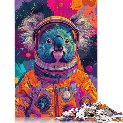 Astronaut Space Koala 1000-teiliges Papierpuzzle für Erwachsene, Puzzle, Lernspiel, Herausforderungsspielzeug, 1000 Teile (38 x 26 cm) von QBIREX