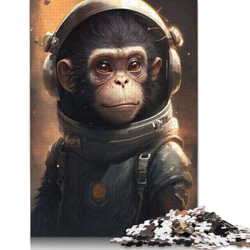 Astronaut Space Monkey Puzzle DIY Spiel Papier Rechteckiges Puzzle für Jungen oder Mädchen Geburtstagsgeschenk 1000 Teile (75x50cm) von QBIREX