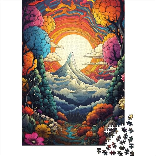 Astronaut auf Buntem Planeten, Puzzle-Spielzeug, Lernspiel, Premium-Puzzle aus Karton für Erwachsene und Kinder, 1000 Teile (75 x 50 cm) von QBIREX