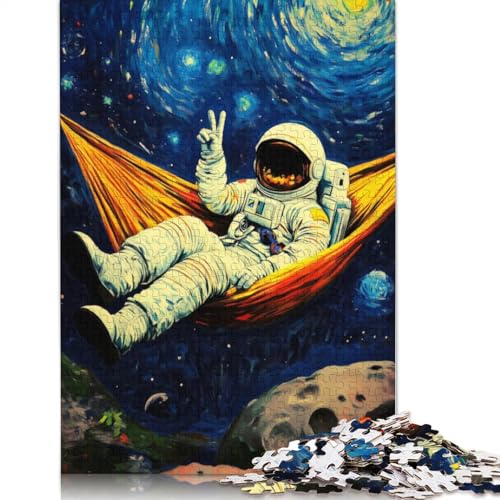 Astronaut in Hammock Puzzle 1000 Teile Schwer Puzzle Spielzeug Lernspiel Impossible Herausforderung Spielzeug Für Erwachsene Und Kinder in Bewährter 1000pcs (75x50cm) von QBIREX