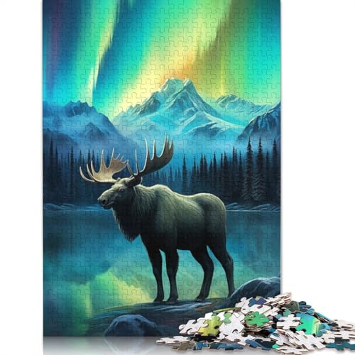 Aurora Hirsch Deer Northern Puzzle, kreative Spiele, 100 Prozent recycelte Pappe, Puzzle für Erwachsene, 1000 Teile (75 x 50 cm) von QBIREX