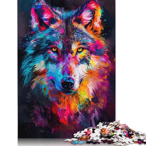 Ausdrucksstarkes Wolf-Puzzle für Erwachsene, 1000 Teile, anspruchsvolle Familienspiele, Denkspiele für Kinder ab 12 Jahren, 1000 Teile (75 x 50 cm) von QBIREX