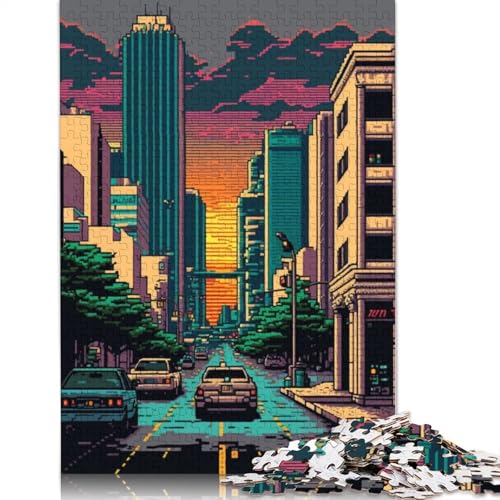 Austin City Pixel Art Puzzles 1000 Teile Schwer Puzzle Spielzeug Lernspiel Impossible Herausforderung Spielzeug Für Erwachsene Und Kinder Ab 12 Jahren 300pcs (40x28cm) von QBIREX