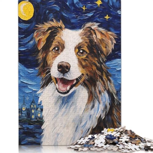 Australian Shepherd 1000 Puzzles für Erwachsene, Lernspiel, Puzzlespiele für Erwachsene für Jungen oder Mädchen, 1000 Teile (75 x 50 cm) von QBIREX