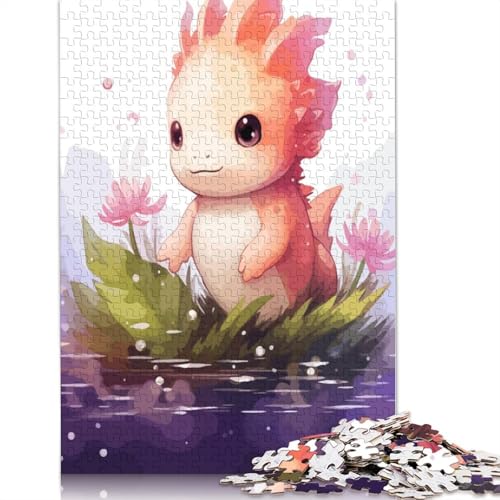 Axolotl Watercolor Puzzle 1000 Teile Schwer Puzzle Spielzeug Lernspiel Impossible Herausforderung Spielzeug Für Erwachsene Und Kinder in Bewährter 1000pcs (75x50cm) von QBIREX