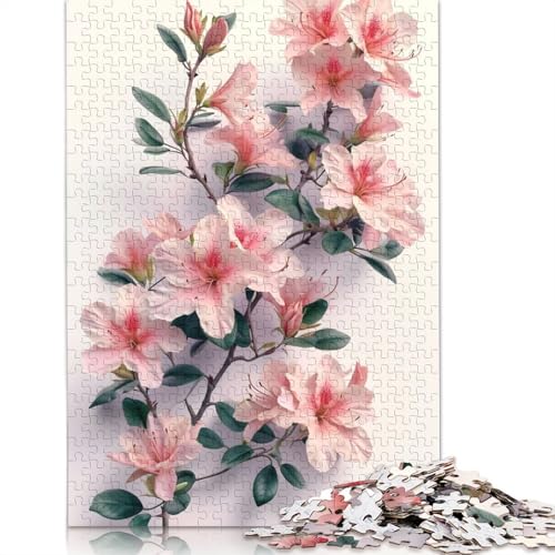 Azalea-Blumenposter-Puzzles 520 Teile für Teenager-Geschenke, Holzpuzzle für Erwachsene, Puzzle für Erwachsene, 520 Teile (52 x 38 cm) von QBIREX