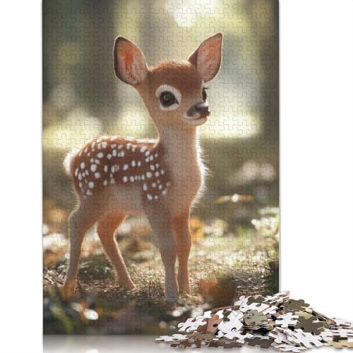 Baby Deer Fawn in Forest Puzzles 1500 Teile Schwer Puzzle Spielzeug Lernspiel Impossible Herausforderungsspielzeug Für Erwachsene Und Kinder Ab 12 Jahren 1500pcs (85x57cm) von QBIREX