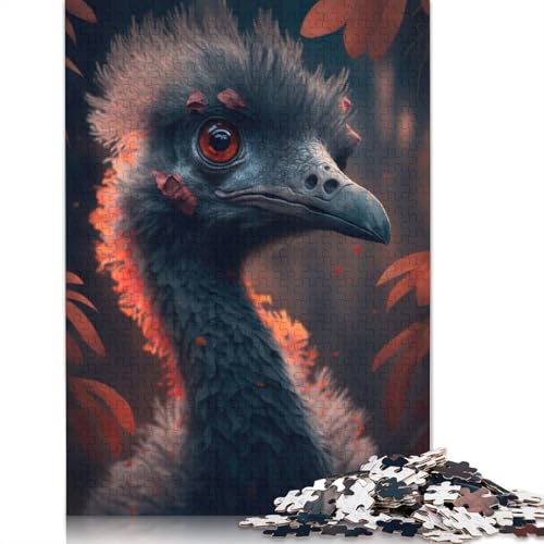 Baby Ostrich Puzzle 1000 Teile Schwer Puzzle Spielzeug Lernspiel Impossible Herausforderungsspielzeug Für Erwachsene Und Kinder Ab 12 Jahren 1000pcs (38x26cm) von QBIREX