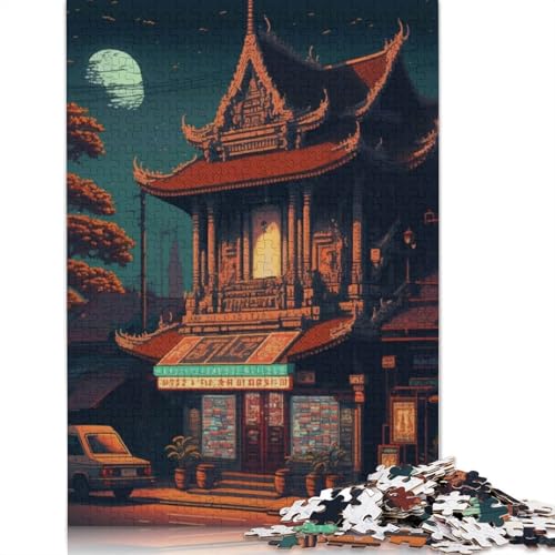 Bangkok Pixel Art Puzzle, Denksportaufgabe, 100% recycelter Karton, Puzzle für Frauen und Männer, Muttertagsgeschenke, 1000 Teile (26 x 38 cm) von QBIREX