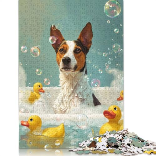 Basenji-Hundepuzzle, Familienspaß, rechteckiges Papierpuzzle für Kinder und Erwachsene ab 12 Jahren, Geburtstagsgeschenk, 1000 Teile (26 x 38 cm) von QBIREX