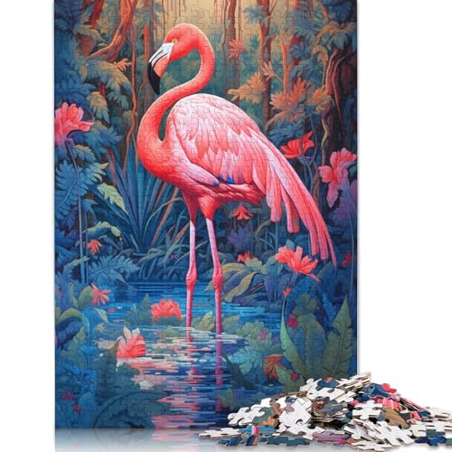 Bathing Flamingo Puzzle 1000 Teile Schwer Puzzle Spielzeug Lernspiel Impossible Herausforderung Spielzeug Für Erwachsene Kinder 1000pcs (75x50cm) von QBIREX