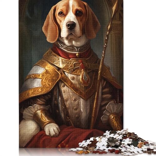 Beagle Dog King Puzzles 1000 Teile Schwer Puzzle Spielzeug Lernspiel Impossible Herausforderung Spielzeug Für Erwachsene Und Kinder in Bewährter 1000pcs (40x28cm) von QBIREX