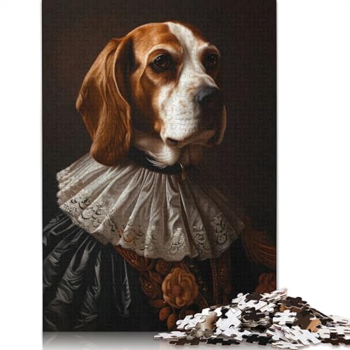 Beagle-Hundetier, klein, 520-teiliges Puzzle für Erwachsene, rechteckiges Holzbrett, schwierige Puzzles für Frauen und Männer, 520 Teile (52 x 38 cm) von QBIREX