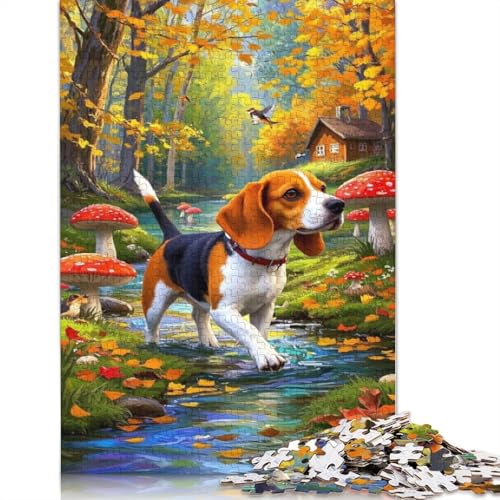 Beagle-Puzzle, 100% recycelter Karton, 100% recycelter Karton, Puzzle für Jungen oder Mädchen, Geschenk, 1000 Teile (38 x 26 cm) von QBIREX